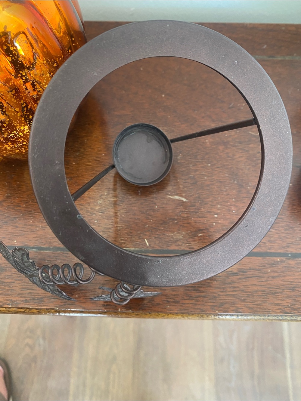 Hallmark Mercury Glass Pumpkin Tea Light Holder Autumn Fall Decor - No Candle - Picture 8 of 10